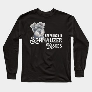 Happiness is Schnauzer Kisses T-Shirt, Schnauzer Hoodie, I love Schnauzers Dog, Schnauzer lover gift Long Sleeve T-Shirt